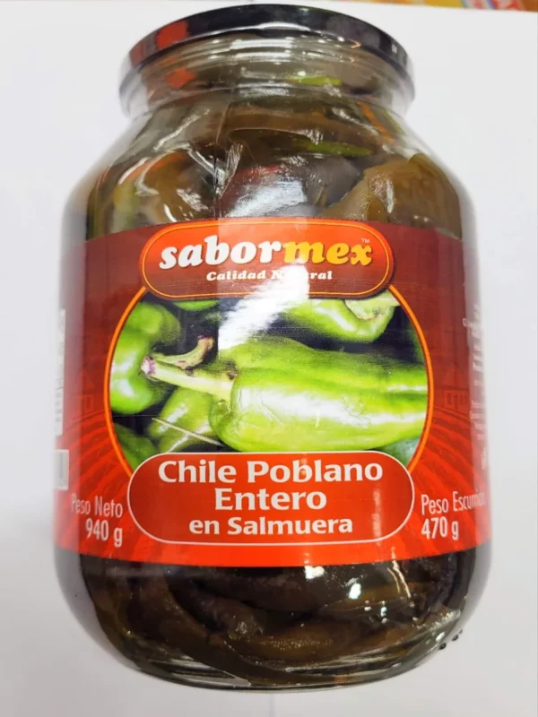 CHILE POBLANO ENTERO SABORMEX 470g