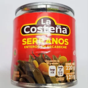  CHILES SERRANOS ENTEROS EN ESCABECHE LA COSTEÑA 220g