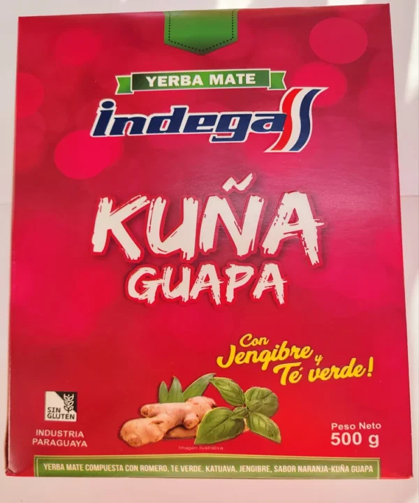 YERBA MATE INDEGA KUÑA GUAPA CON JENGIBRE Y TE VERDE 500G